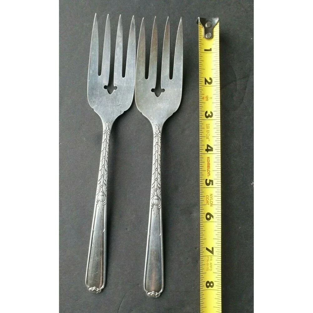Oneida Silver Plate Janet Meat Serving Fork x 2
